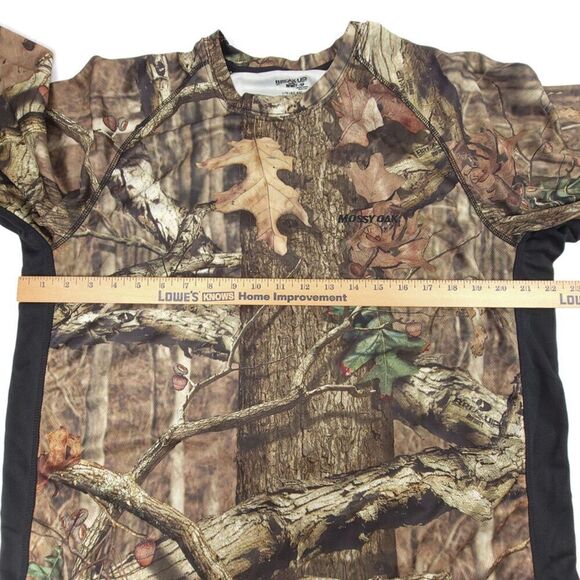 NEW Mossy Oak Crew Neck Mesh Long Sleeve Camo Hunting Shirt Mens Large Brown - Picture 4 of 6